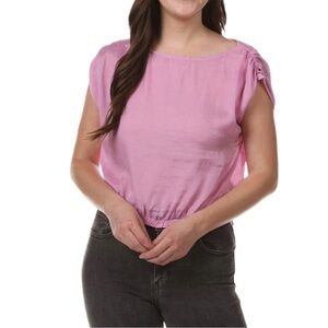 NWOT Cloth & Stone Satin Feminine Cinched Sleeveless Top Size Medium